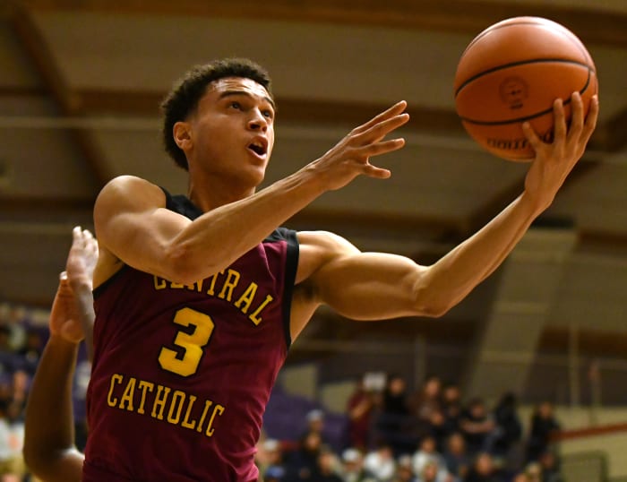 West Linn Central Catholic 6A Oregon boys basketball quarterfinal Taylor Balkom 39